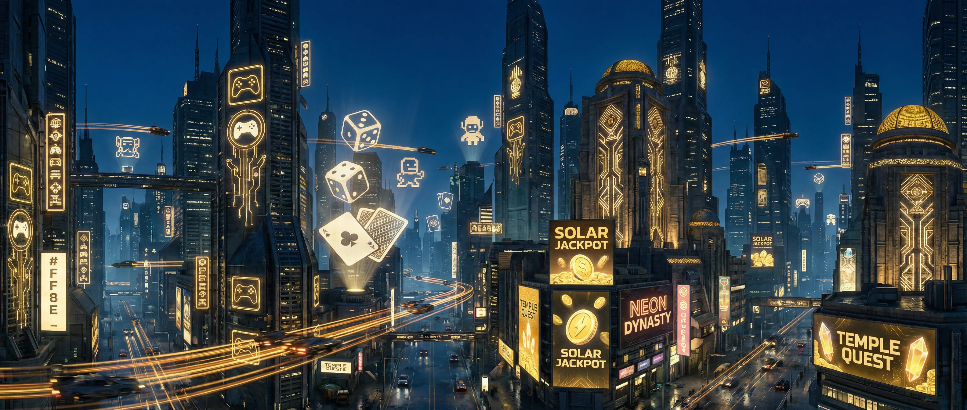 菠菜平台 - 赛博朋克太阳神殿不夜城全景